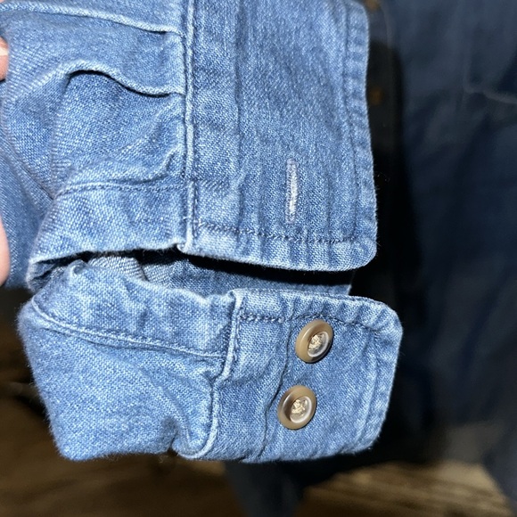 NWOT AVA VIV blue Jean button down long sleeve with pocket size 3x cute - Picture 5 of 5